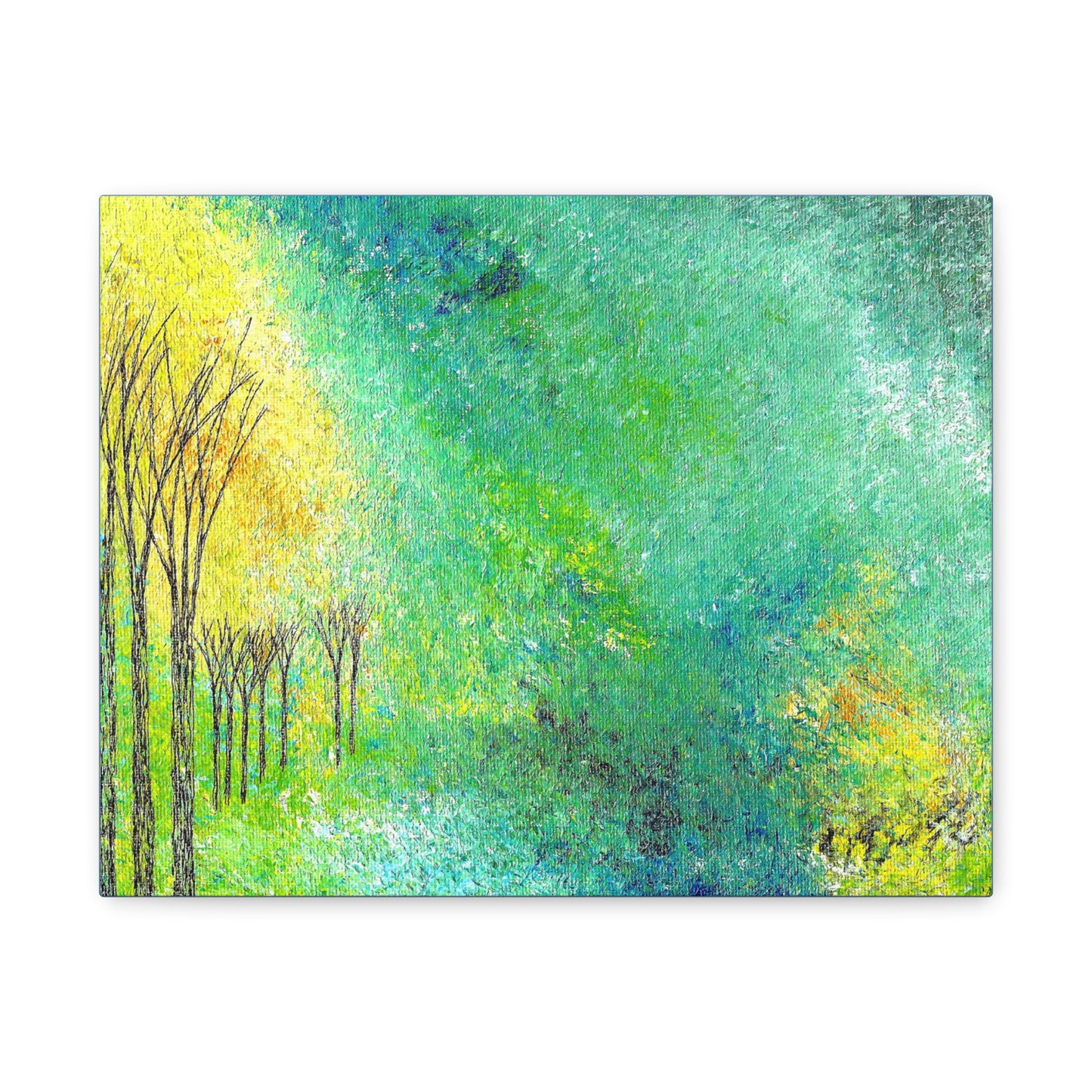 Titled "Trees Across The Pond" Abstract On Canvas