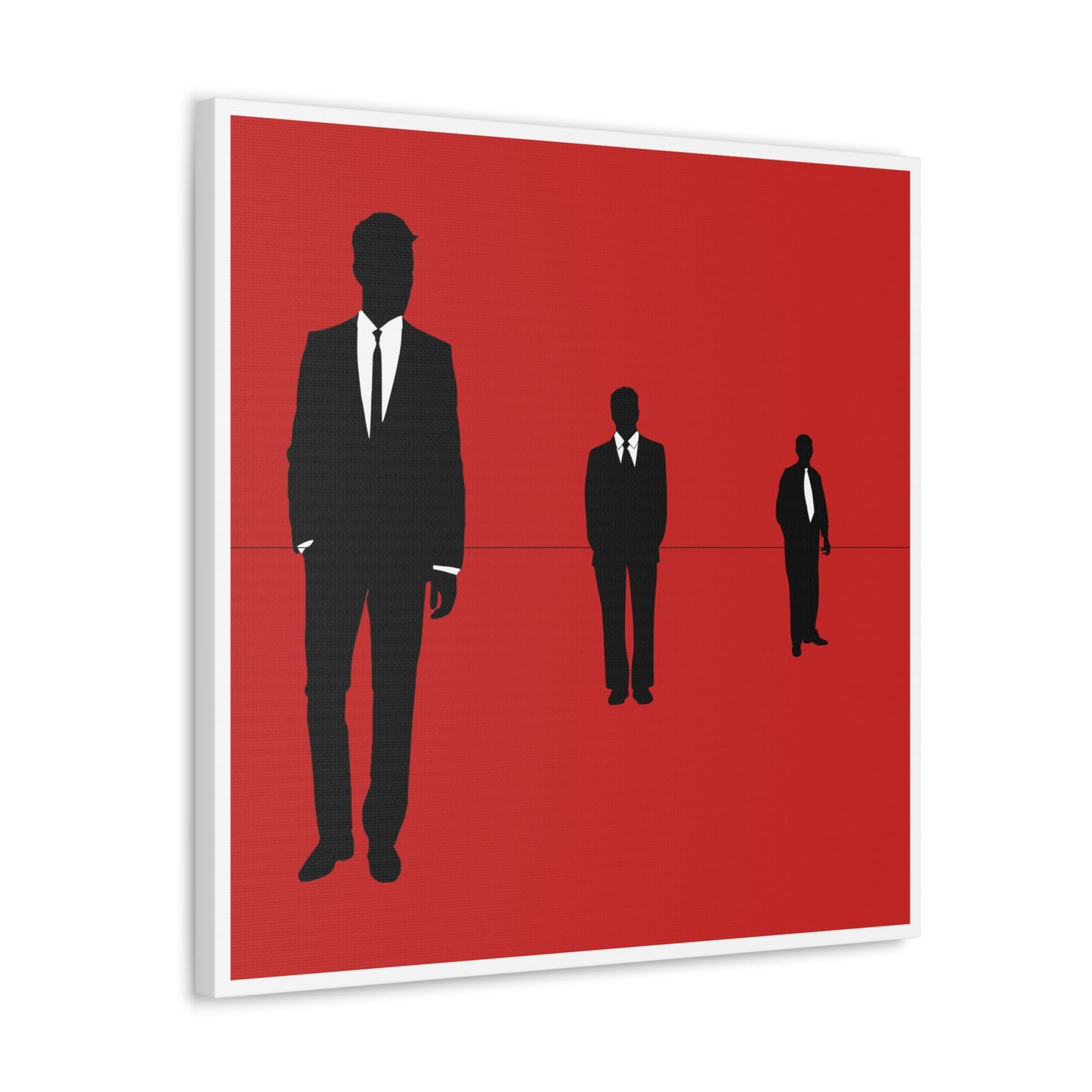 Retro Men 1 Retro Men Standing In Red Background Canvas Art Print