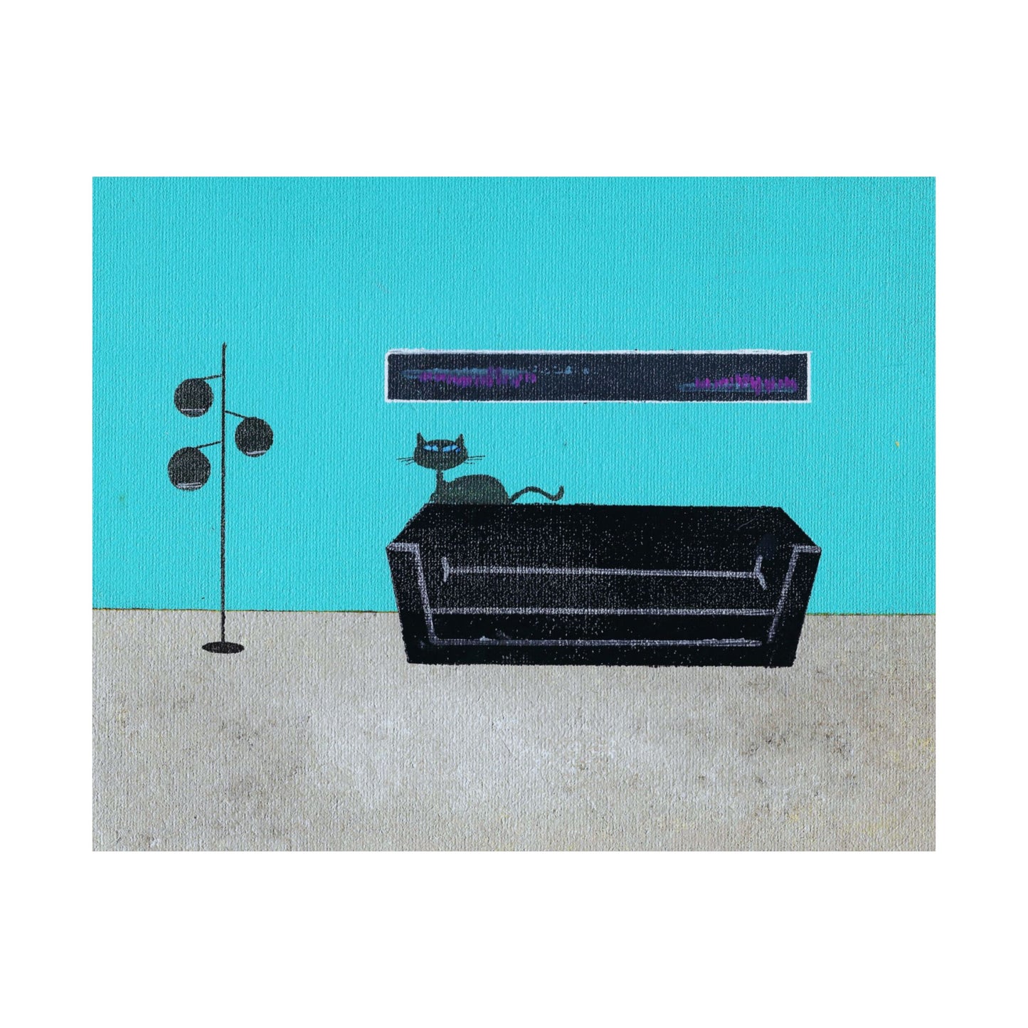 Poster - Vintage Inspired Cat Art Titled My Kitty His House