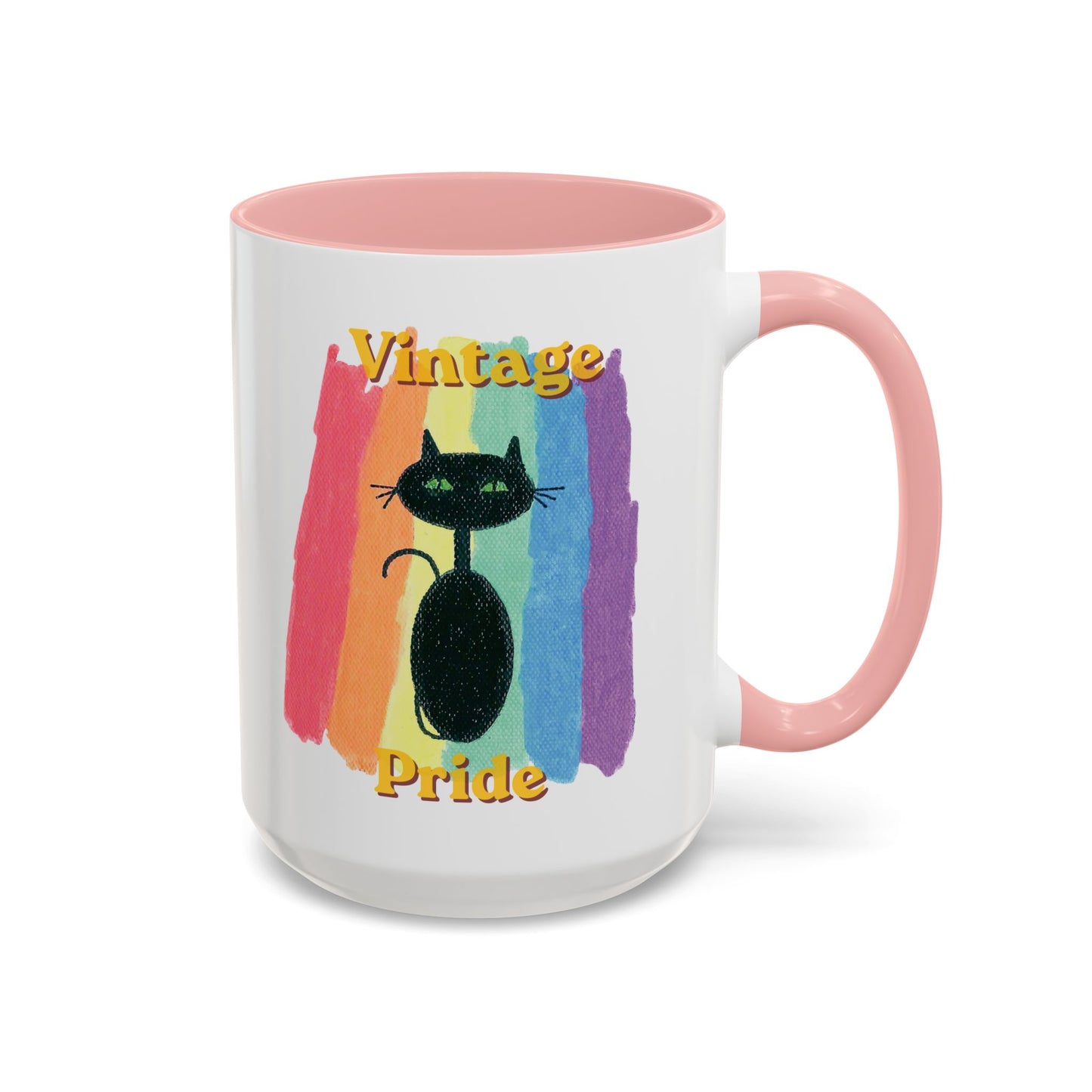Vintage Pride Black Cat Accent Coffee Mug — 11/15oz — 1970's Vintage Pride — JLockeDesigns