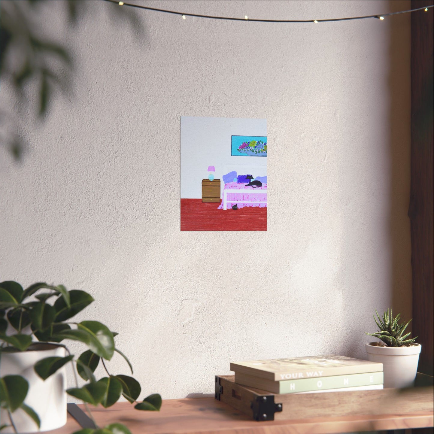 Poster - Vintage Inspired Cat Art Titled Bedroom Kitties