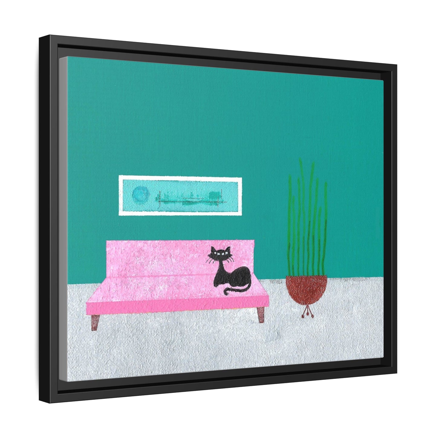 Kitty Art 2 Vintage Inspired Framed Canvas Print