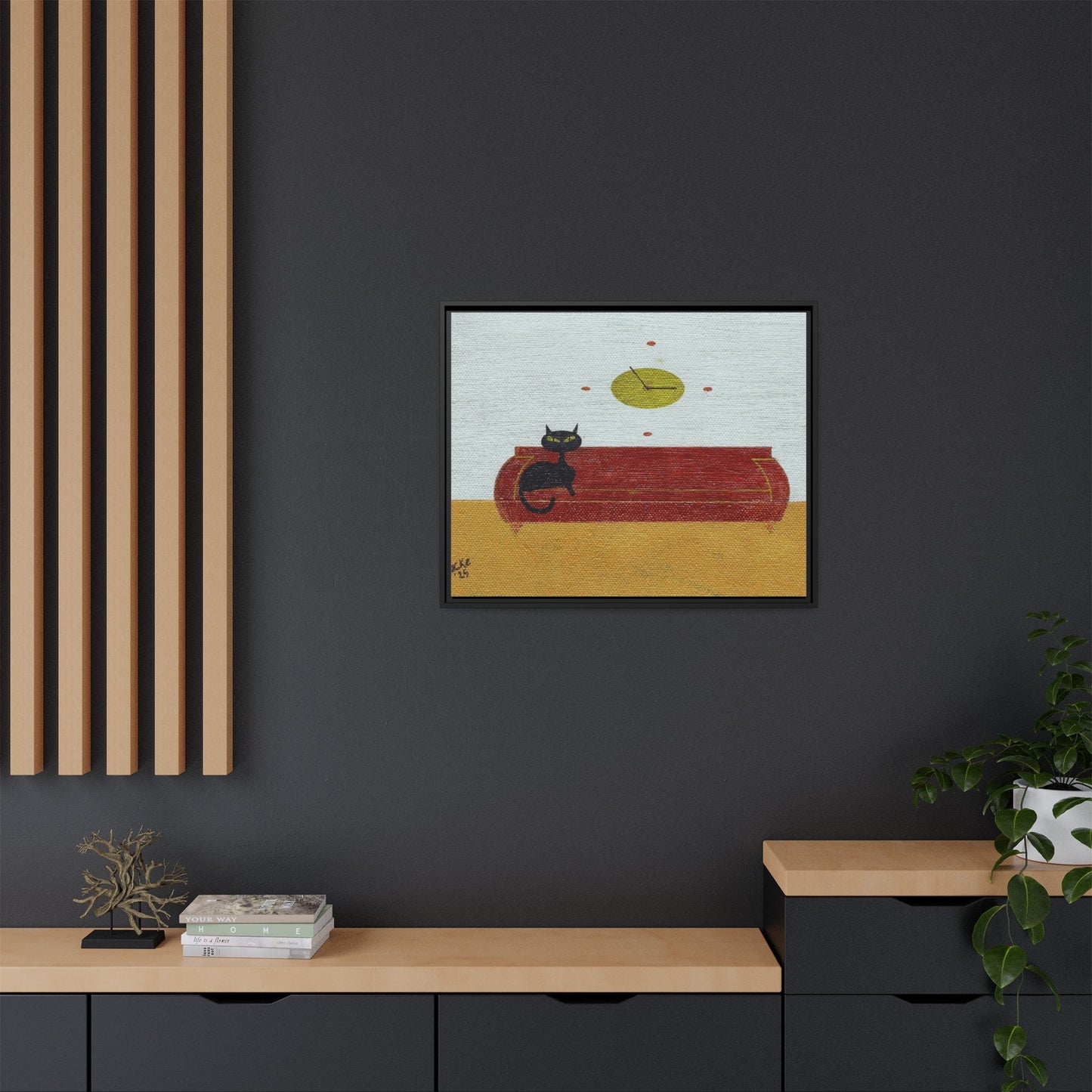 Time To Eat Vintage Inspired Framed Canvas Print