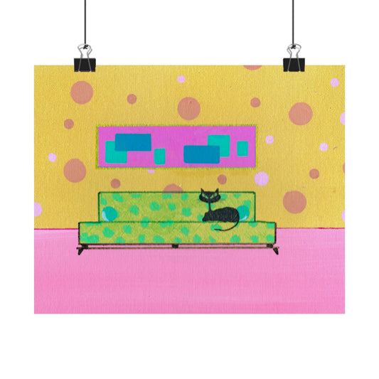 Poster - Vintage Inspired Cat Art Titled Waiting For Brother