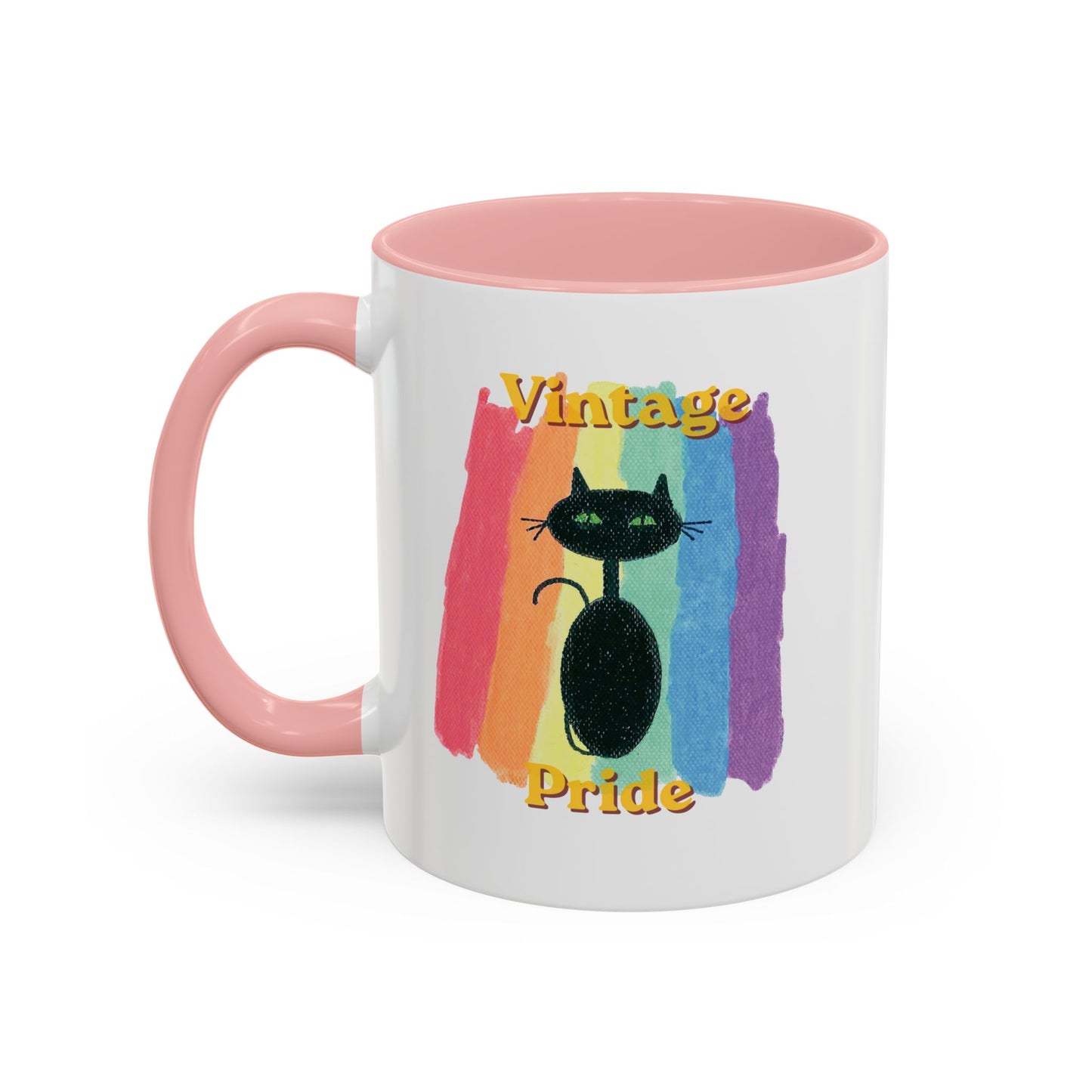 Vintage Pride Black Cat Accent Coffee Mug — 11/15oz — 1970's Vintage Pride — JLockeDesigns