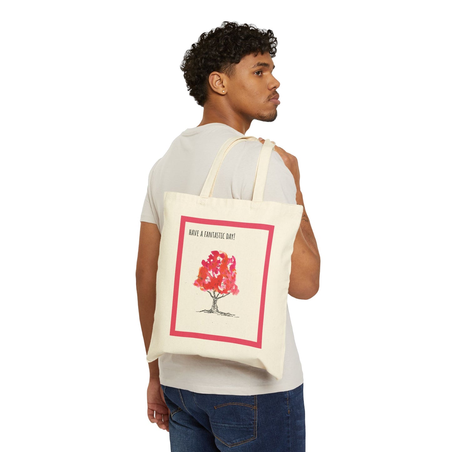 Canvas Tote - Red Tree Design by JLockeDesigns