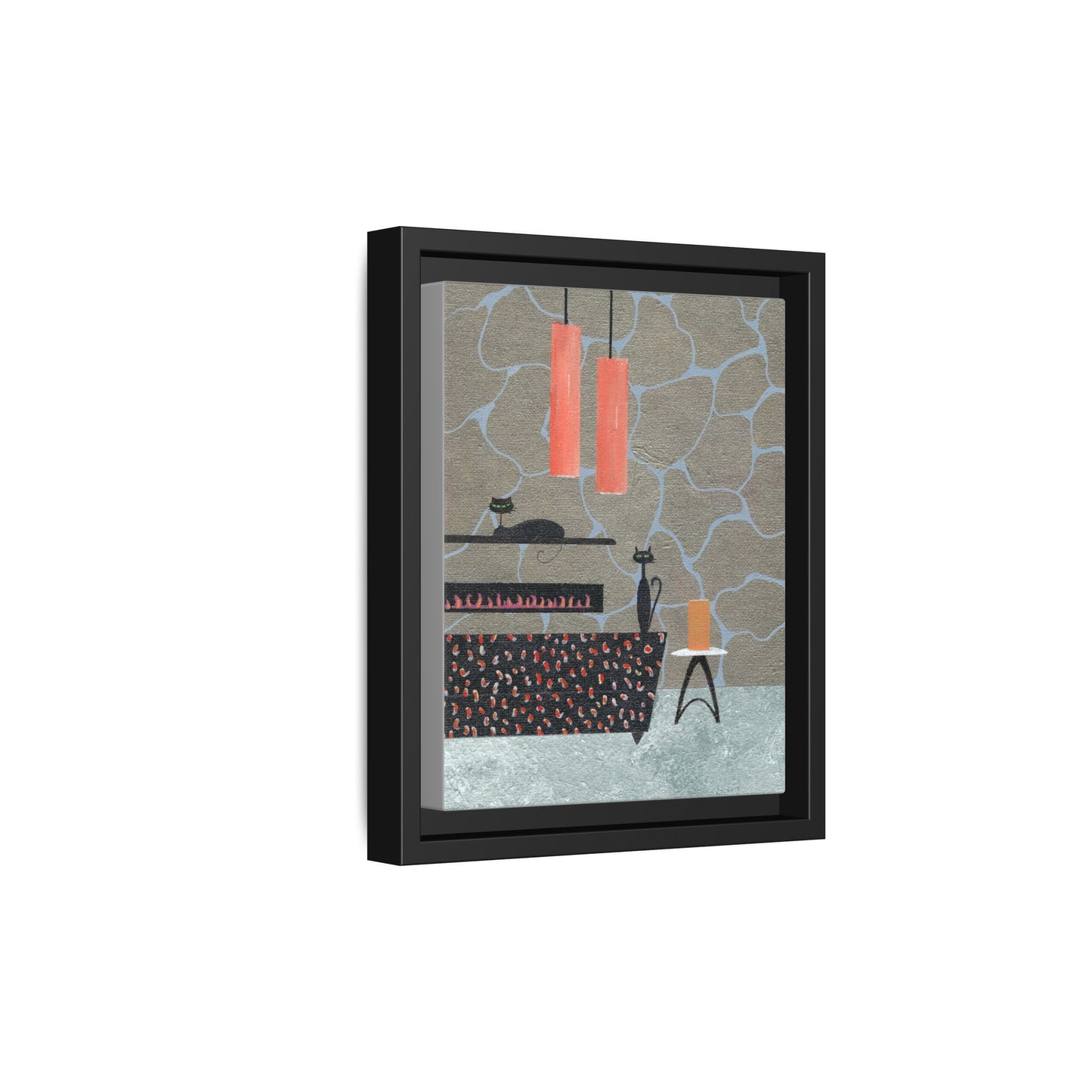 Fireplace Elegance Vintage Inspired Framed Canvas Print