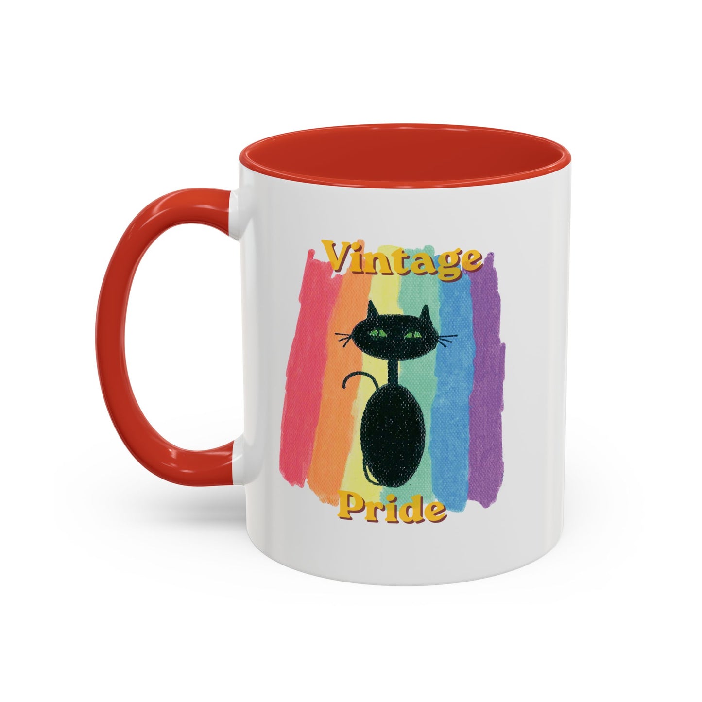 Vintage Pride Black Cat Accent Coffee Mug — 11/15oz — 1970's Vintage Pride — JLockeDesigns