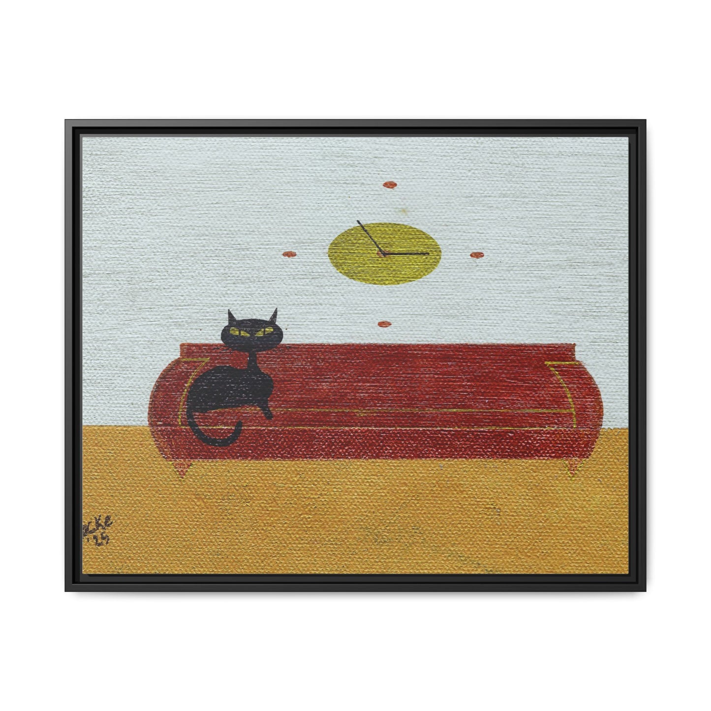 Time To Eat Vintage Inspired Framed Canvas Print