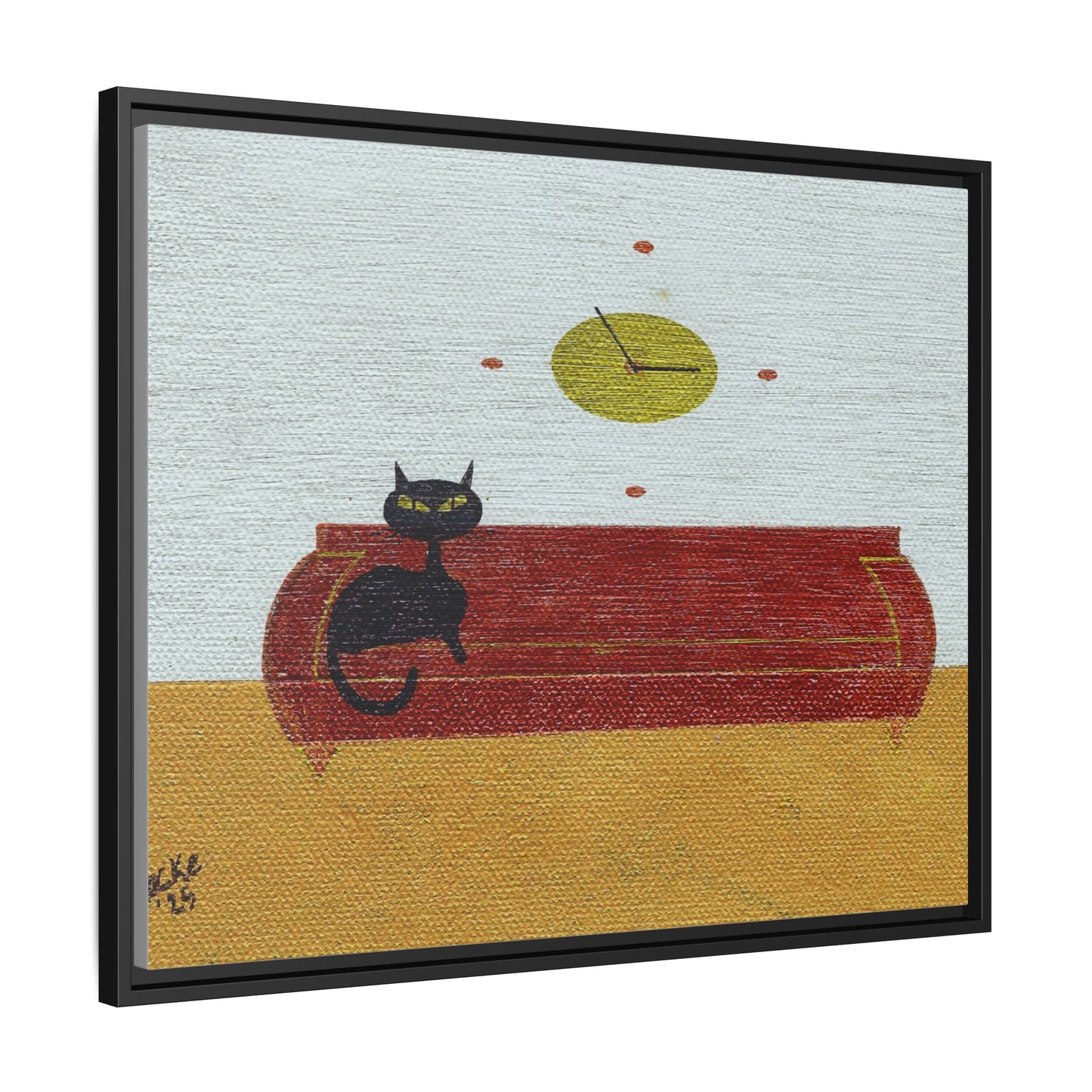 Time To Eat Vintage Inspired Framed Canvas Print