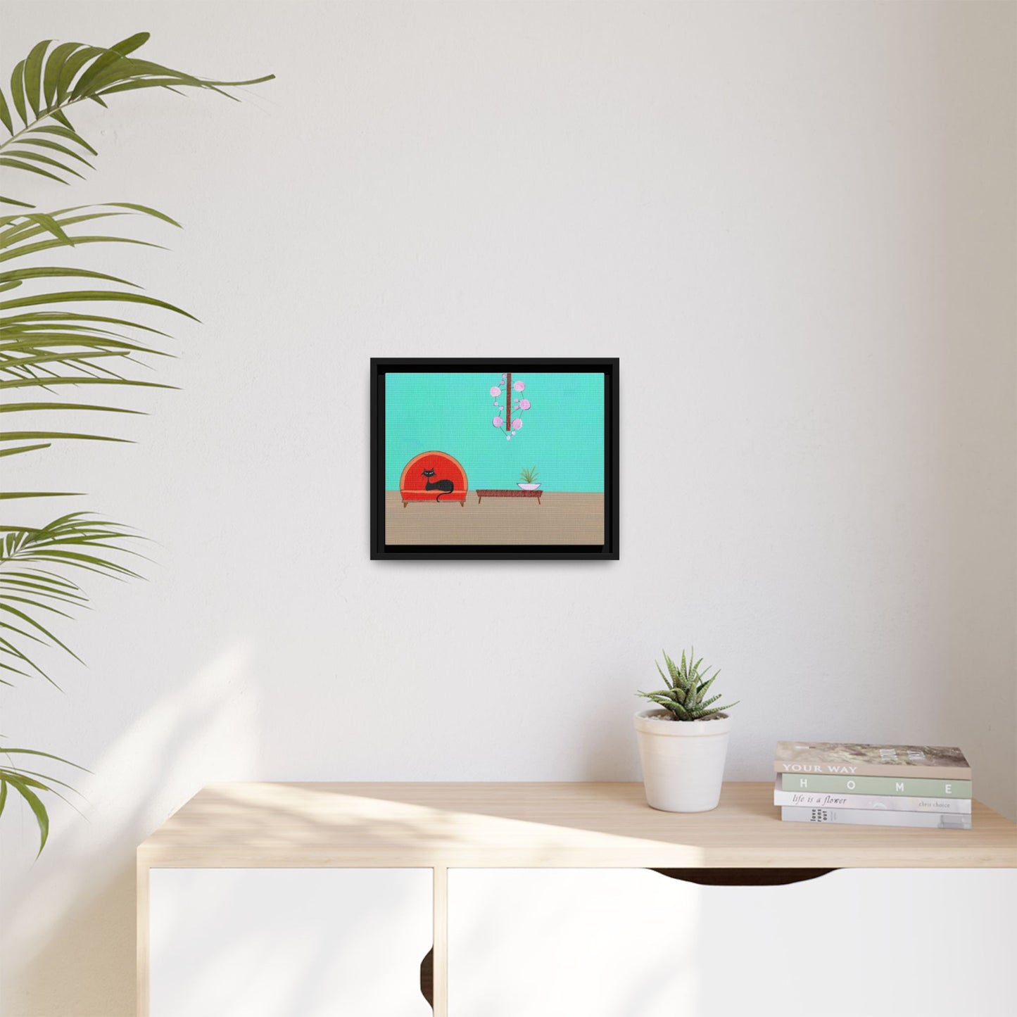 Mod Kitty Vintage Inspired  Framed Canvas Print