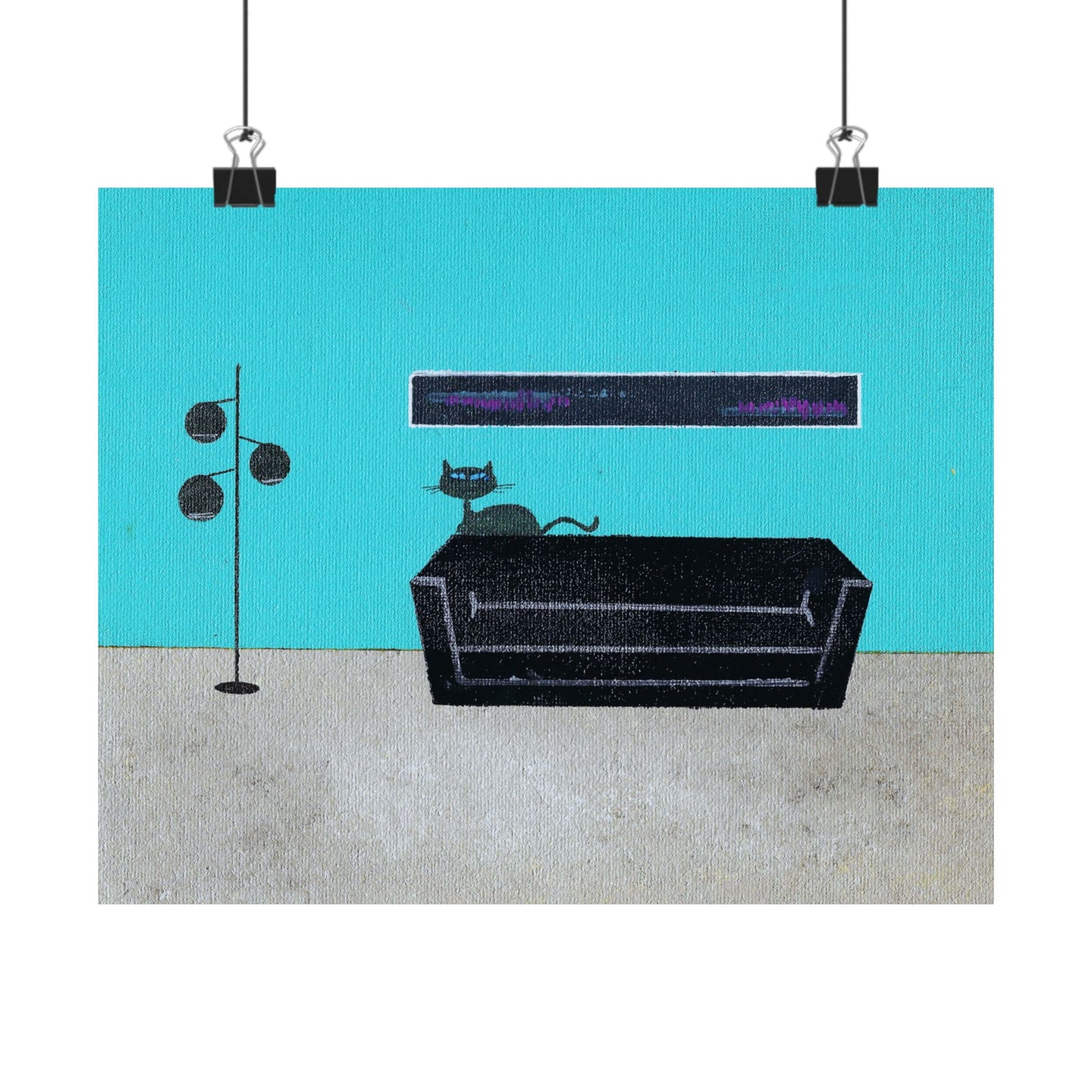 Poster - Vintage Inspired Cat Art Titled My Kitty His House