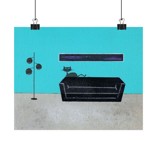 Poster - Vintage Inspired Cat Art Titled My Kitty His House