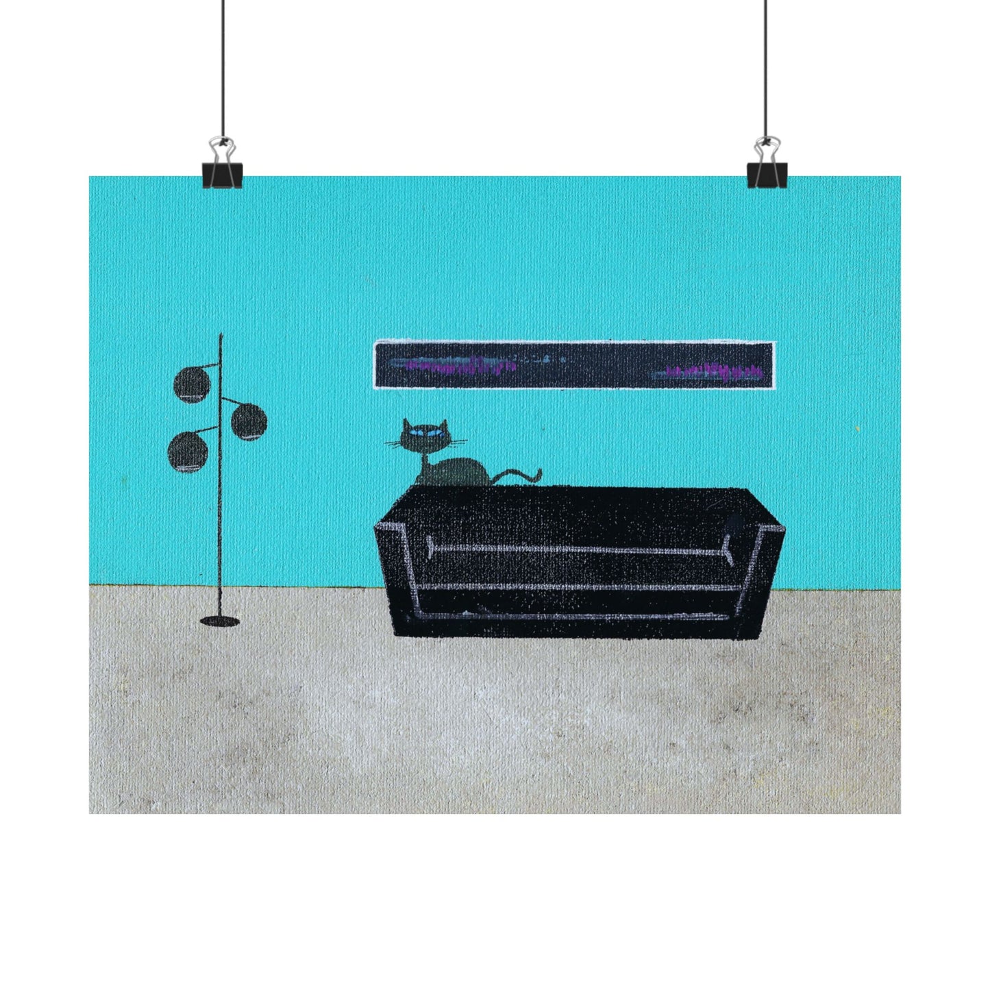 Poster - Vintage Inspired Cat Art Titled My Kitty His House