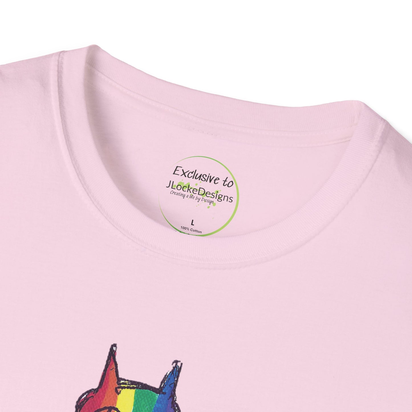 Pride Celebration Feline T‑Shirt – Rainbow Cat Graphic Tee – Mid‑Century Retro Style -JLockeDesgins