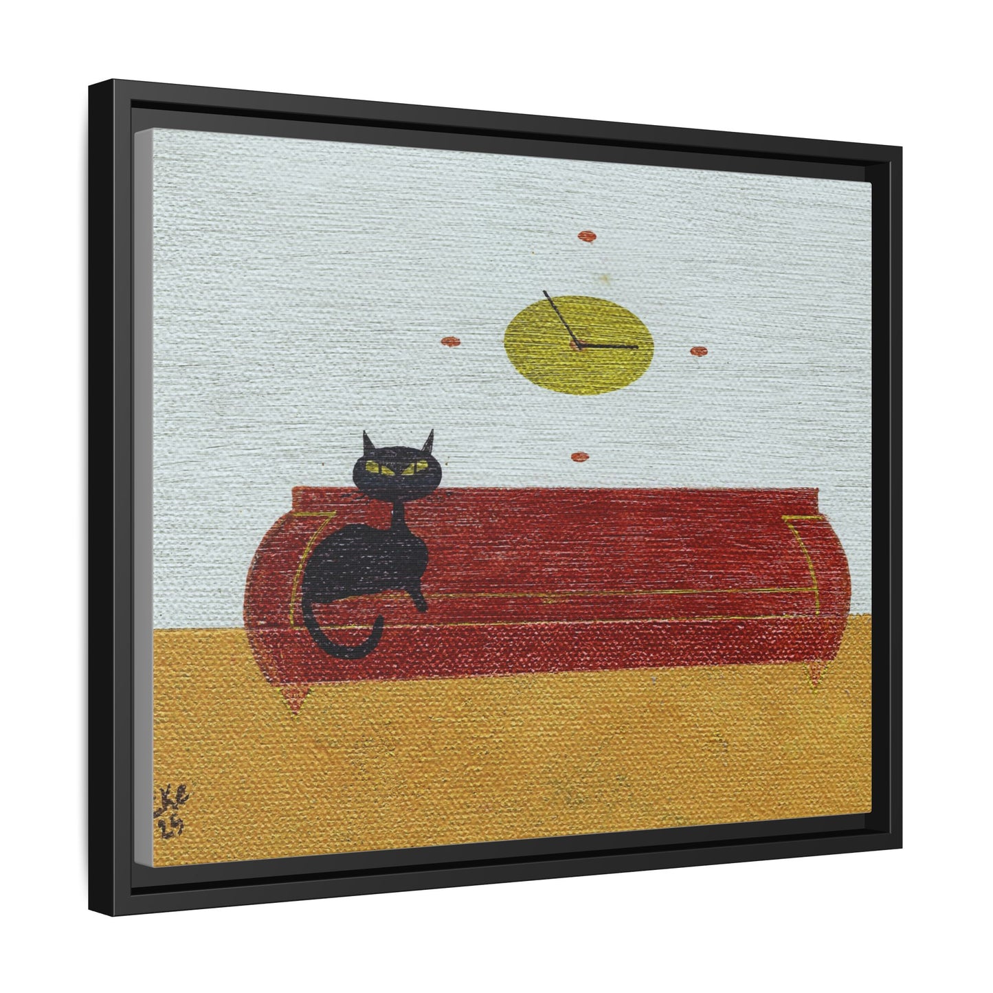 Time To Eat Vintage Inspired Framed Canvas Print