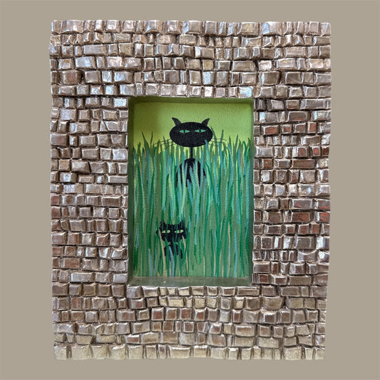 Jungle Kitty 1 Black Cat In Silver Frame